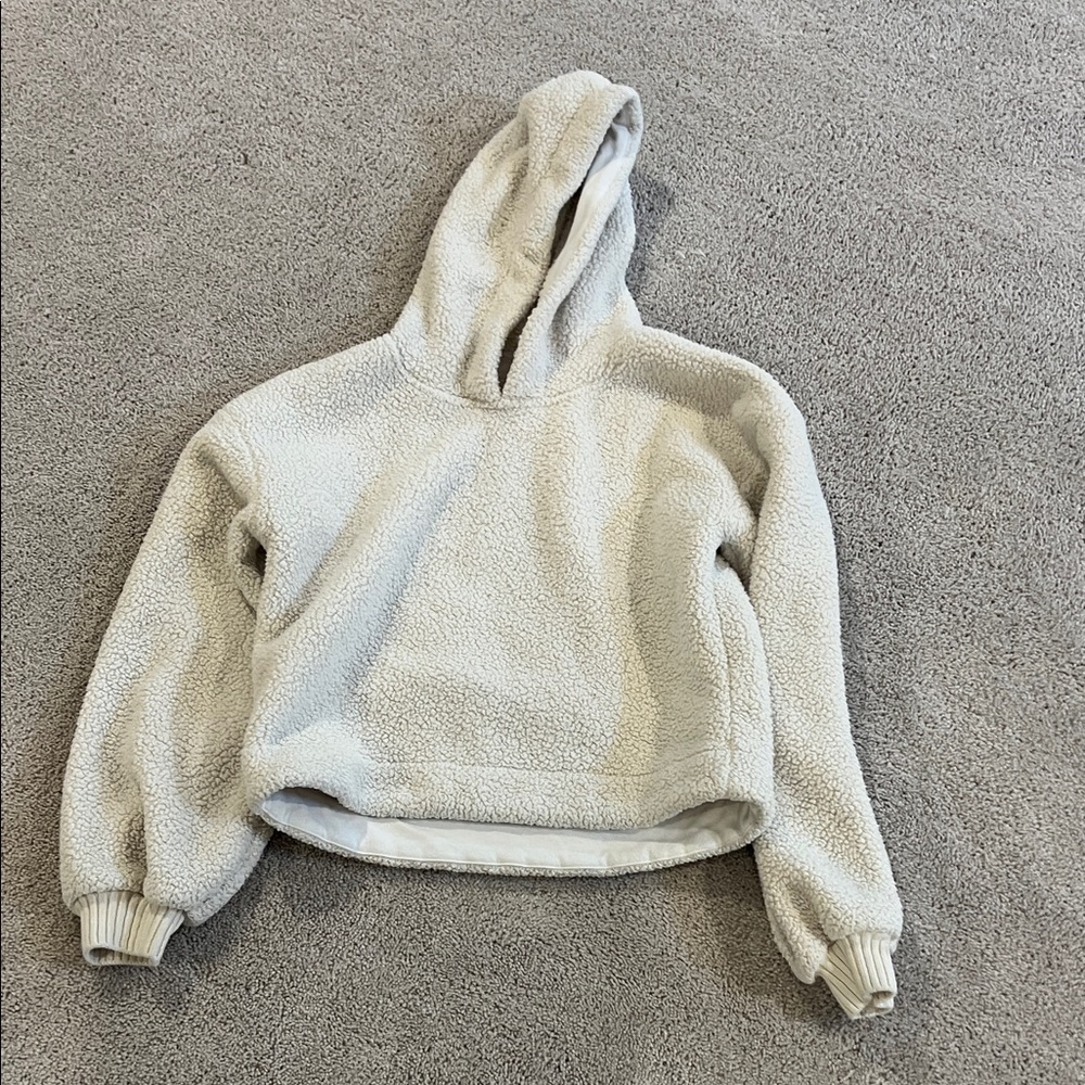 Abercrombie & Fitch Cream Sherpa Jacket